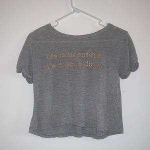 Grey Crop Top with writing
